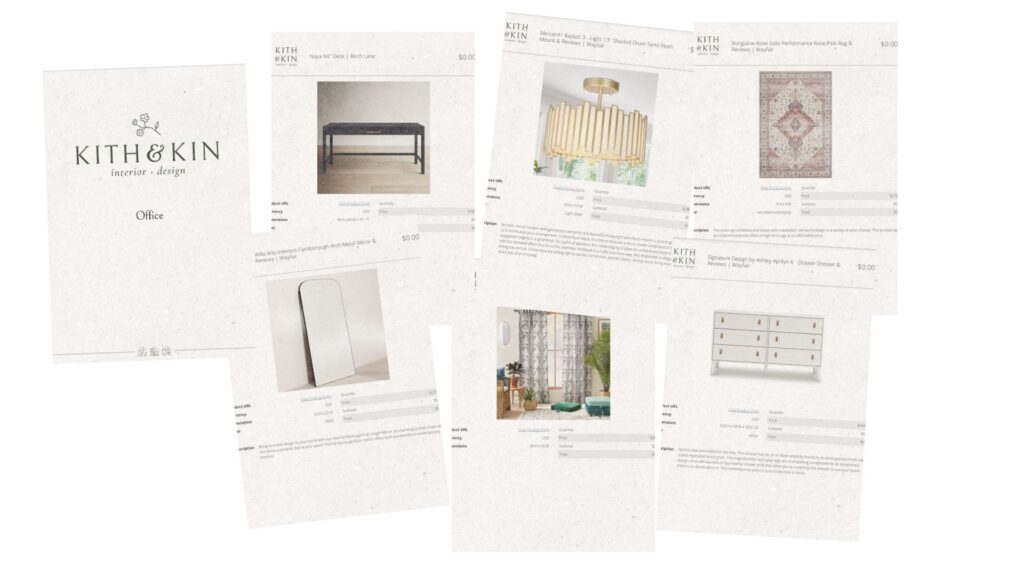 custom plans created by Kith & Kin for a home